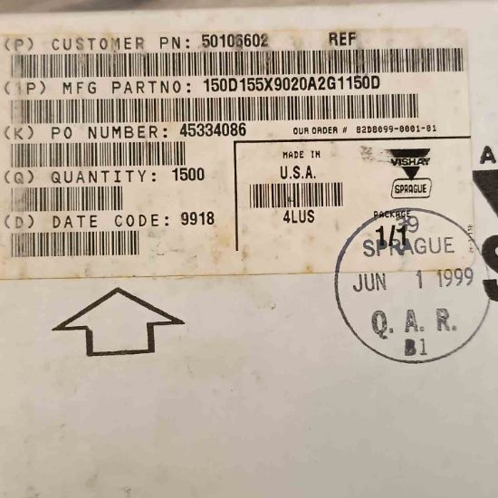 Picture of 150D155X9020A2G1150D 1.5UF 20V AXIYEL TANTAL CAPACITOR