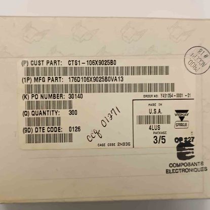 Picture of 176D106X9025B0VA13 10UF 25V AXIYEL  CAPACITOR