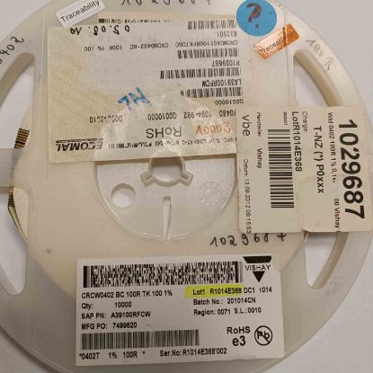 Picture of CRCW0402100RFKTDBC 100R 402 RESISTOR