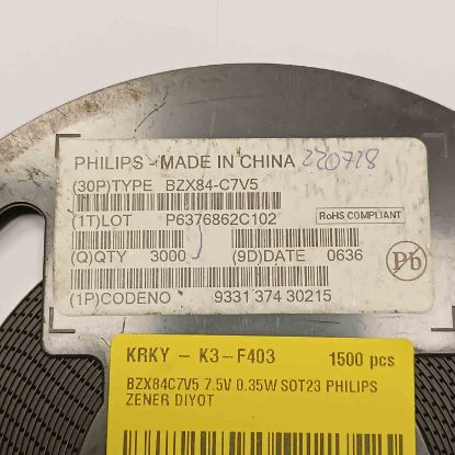 Picture of BZX84C7V5 7.5V 0.35W SOT23 DIODE