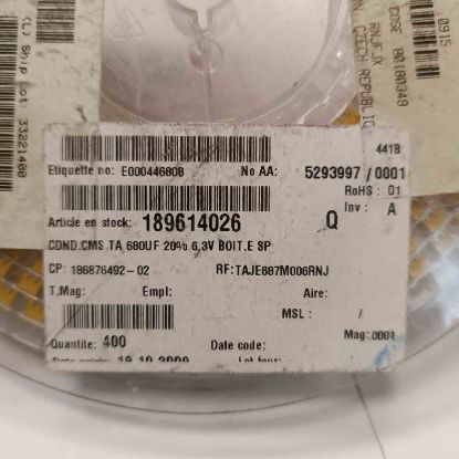 Picture of TAJE687K006RNJ 680UF 6.3V CAPACITOR
