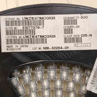 Picture of UWZ1E471MCQ1GS 470uF 25V 10x10mm CAPACITOR