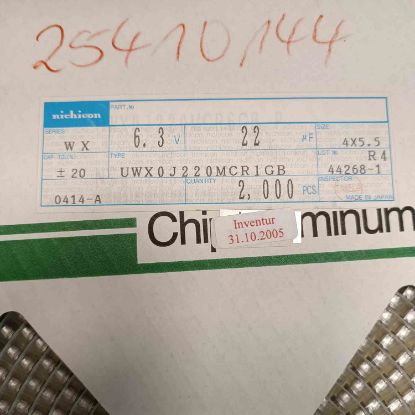 Picture of UWX0J220MCR1GB 22UF 6.3V 4x5.5 CAPACITOR