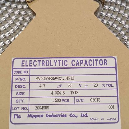 Picture of NACP4R7M35V 4.7uF 35V 4x4.5mm  CAPACITOR