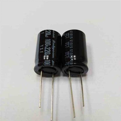 Picture of 220uF 100V 15x25mm 105 CAPACITOR