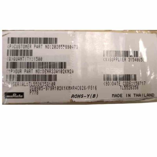 Picture of DEHR33A102KN2A  1000PF 1000V 5mm CAPACITOR