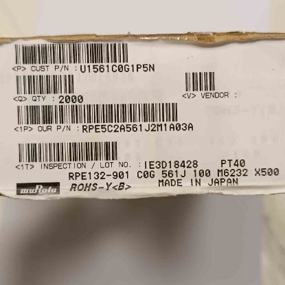 Picture of RPE5C2A561J2M1A03A 560PF 100V 5mm  CAPACITOR