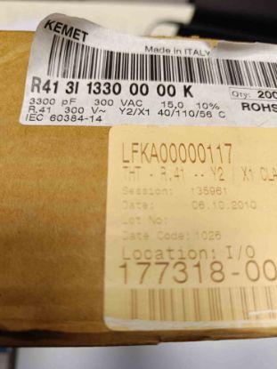 Picture of R413I13300000K 3300pF 300Vac  15mm CAPACITOR