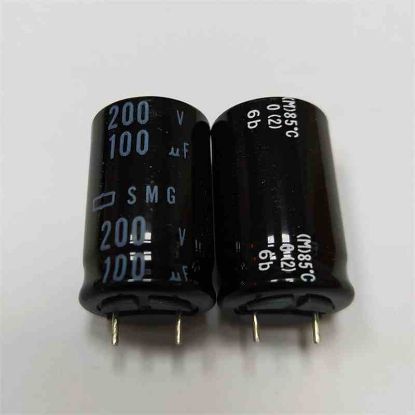 Picture of SMG200VB100 100uF 200V 16x25mm 85 CAPACITOR