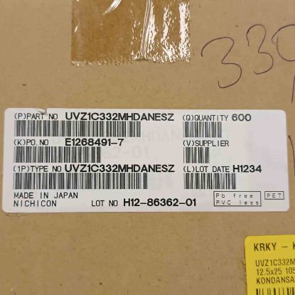 Picture of UVZ1C332MHDANESZ 3300UF 16V 12.5x25mm  105 CAPACITOR