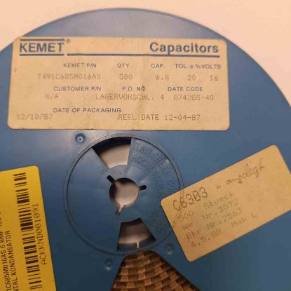 Picture of T491C685M016AS 6.8UF 16V  CAPACITOR