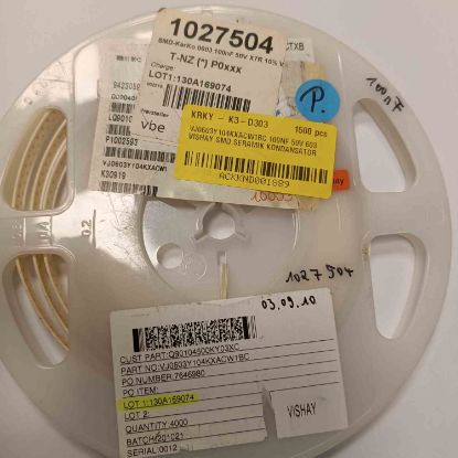 Picture of VJ0603Y104KXACW1BC 0.1uF 50V 603 CAPACITOR