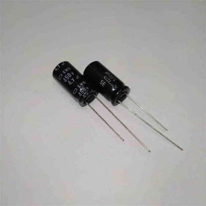 Picture of SMG450VB4.7M 4.7uF 450V 10x20mm  85 CAPACITOR