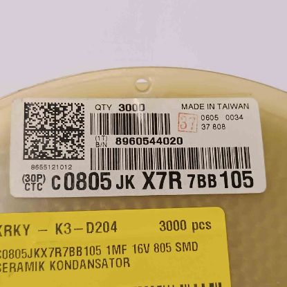Picture of C0805JKX7R7BB105  1UF 16V 805 CAPACITOR
