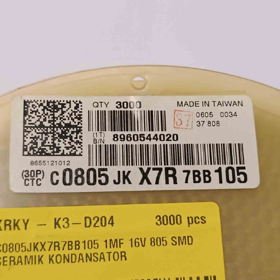 Picture of C0805JKX7R7BB105  1UF 16V 805 CAPACITOR
