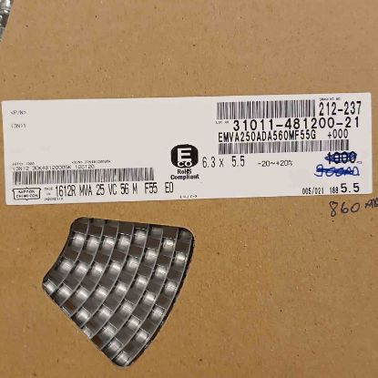 Picture of 1612RMVA25VC56M 56UF 25V 6.3x5.5 CAPACITOR