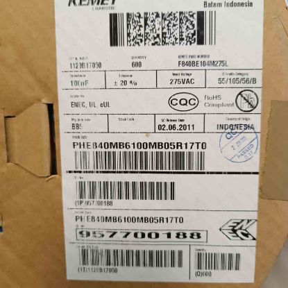 Picture of PHE840MB6100MB05R17T0 100NF 275VAC 15 0.2 CAPACITOR