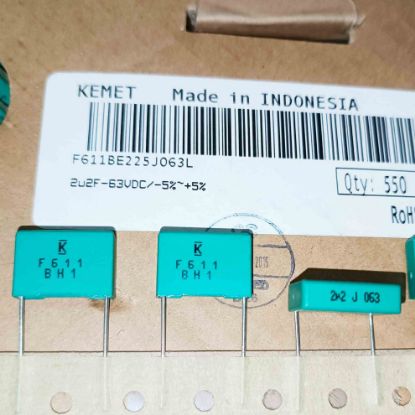 Picture of F611BE225J063L 2.2MF 63V 15mm 0,05 CAPACITOR