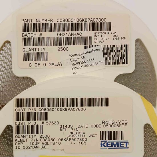 Picture of C0805C106K8PAC7800 10UF 10V 805 CAPACITOR