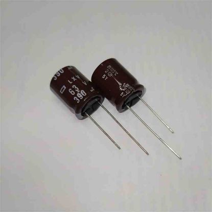Picture of LXV63VB390M 390UF 63V 16x20mm  105 CAPACITOR
