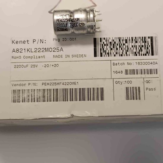 Picture of PEH225HF4220ME1 2200uF 25V RADİYAL CAPACITOR