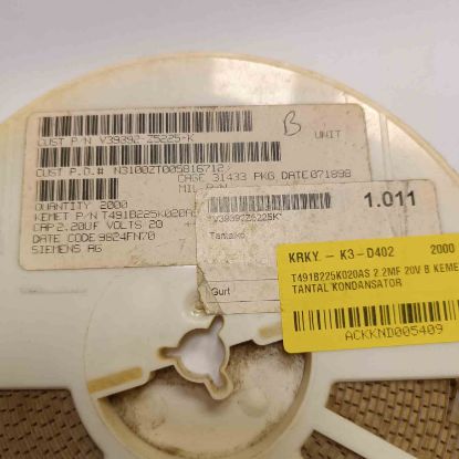 Picture of T491B225K020AS 2.2UF 20V  CAPACITOR