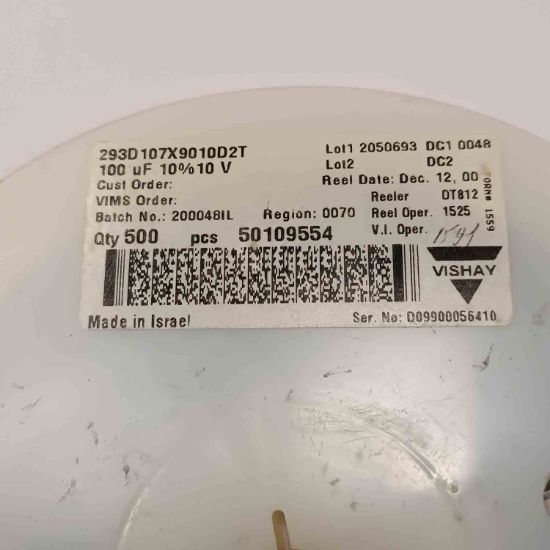 Picture of 293D107X9010D2T 100UF 10V  CAPACITOR