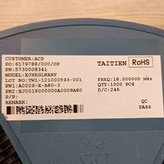 Picture of XJ0018000000A0009A80 18MHZ