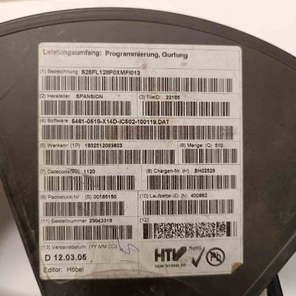 Picture of S25FL128P0XMFI013 IC