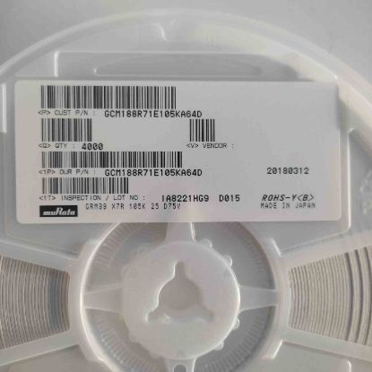 Picture of GCM188R71E105KA64 1 uF 25 VDC 10% 0603 X7R