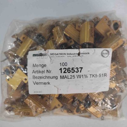 Picture of MAL25W1% TK5 51R 25W RESISTOR