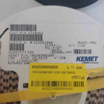 Picture of T491D476K010AT 47UF 10V  CAPACITOR
