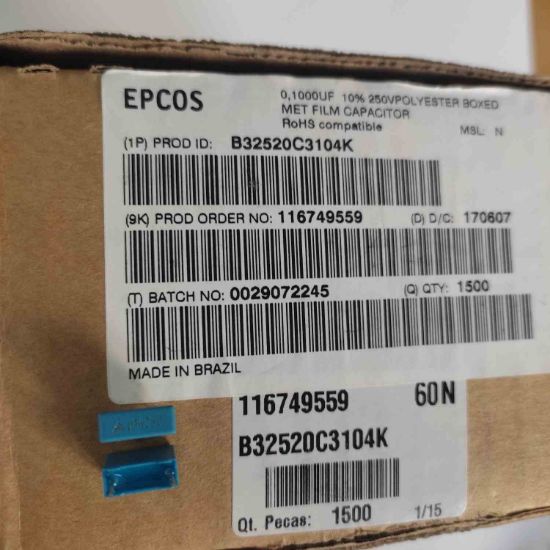 Picture of B32520C3104K  0.1UF 250V %10  RM 7.5mm