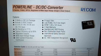 Picture of RP03-2415DE KONVERTÖR DC/DC 3W 18-36V INPUT +_15VDC
