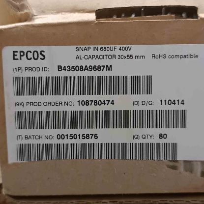 Picture of b43508a9687m-680uf-400v-30x57mm-3pİn-capacitor
