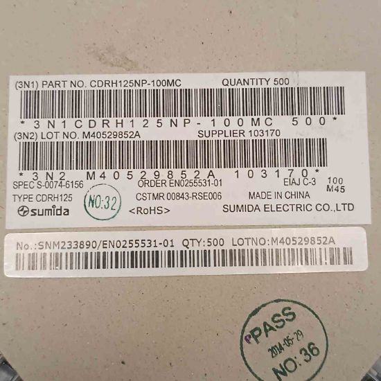 Picture of cdrh125np-100mc-10uh-4a-123x123x6-inductor