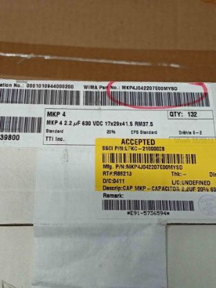 Picture of MKP4J042207E00KYSD 2.2UF 630v CAPACITOR