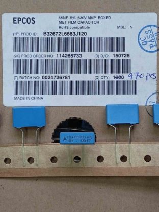 Picture of B32672L6683J120  0.068UF 630v CAPACITOR