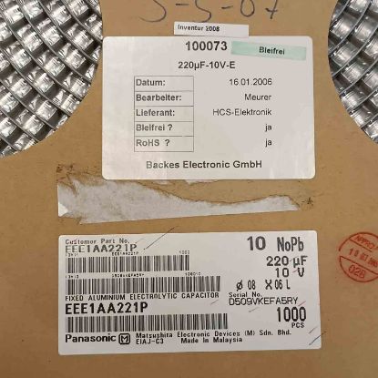 Picture of eee1aa221p-220uf-10v-8x6-capacitor