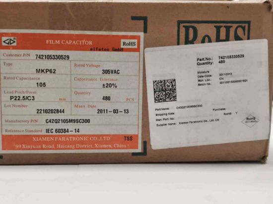 Picture of c42q2105m9sc300-1mf-305vac-225mm-capacitor